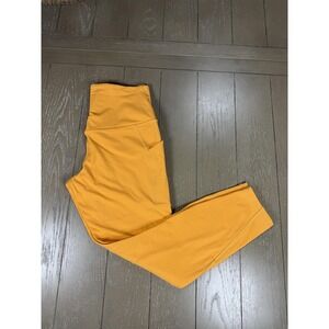 Lululemon Wunder Train Womens 10 Yellow High Rise Pocket  Thick Double Lined